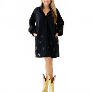 NEW CARYN LAWN celia sparkle dress in black